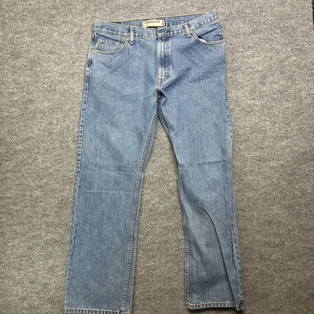 Levi's 505 Straight Fit Jeans Men's Blue Denim Pockets Classic Zip Fly - 37X33